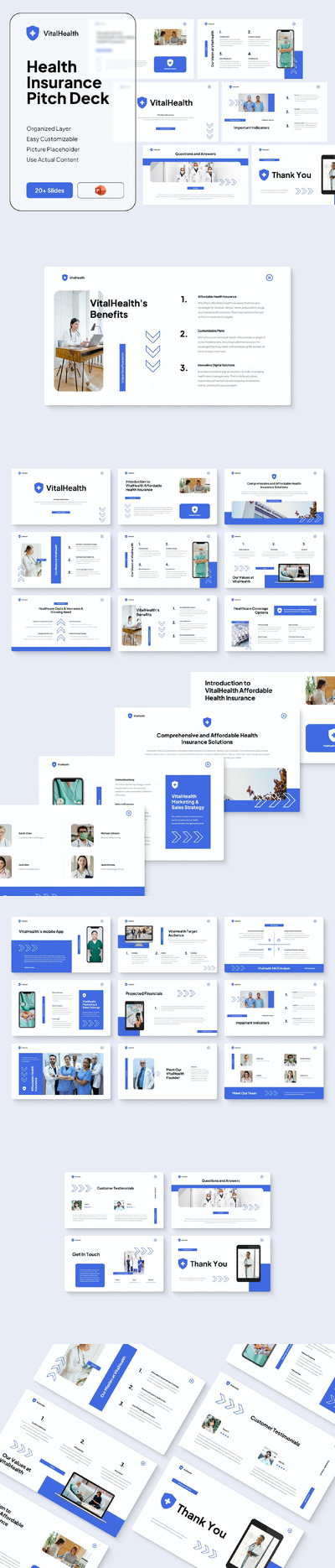 健康保险宣传材料 PPT模版 (PPTX,PPT)