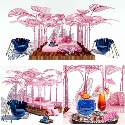 LE REFUGE FLAMINGO火烈鸟沙发床3D模型（OBJ,MAX）