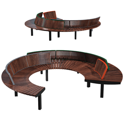 mmcité Lago户外环形木质长凳3D模型（OBJ,FBX,MAX）
