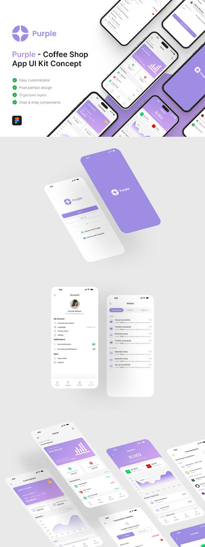 烘焙和钱包应用APP UI KIT (FIG)