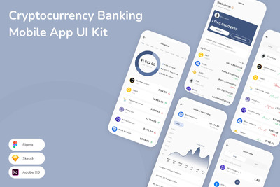加密货币银行移动应用 APP UI KIT (SKETCH,FIG,XD)