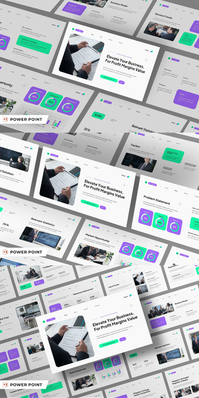 白绿现代企业介绍 PPT模版 (PPTX,PPT)