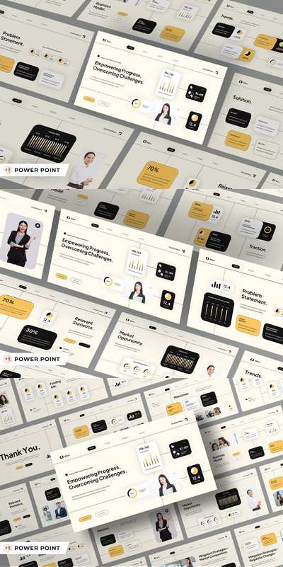 白色黄色现代企业介绍 PPT模版 (PPTX,PPT)