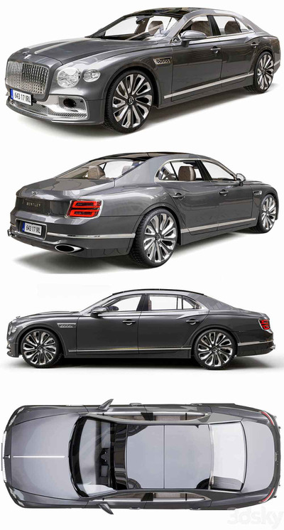 2022款宾利Bentley Flying Spur Mulliner汽车3D模型（OBJ,FBX,MAX）