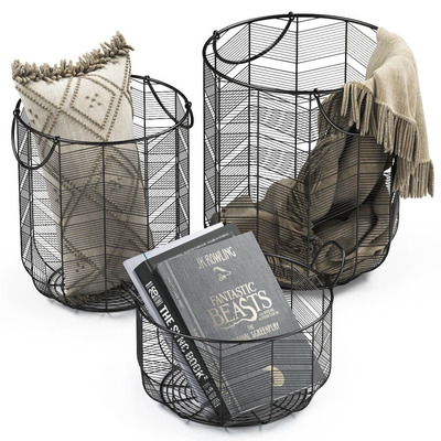 金属收纳篮3D模型（OBJ,MAX）