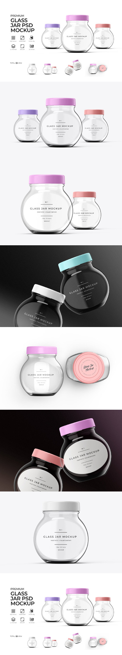 透明玻璃罐 PSD 样机 (PSD)