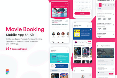 电影票预订移动应用APP UI KIT (FIG,JPG)