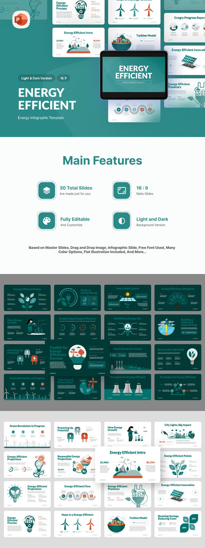 能源效率PPT模版 (PPTX)