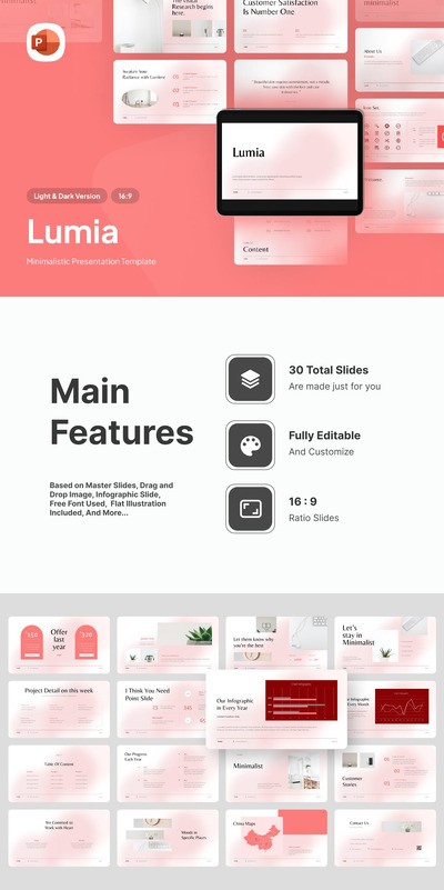 简约的演示文稿 - PPT模版 (PPTX)