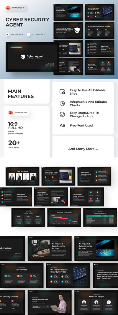 网络安全 PPT模版 (PPTX)