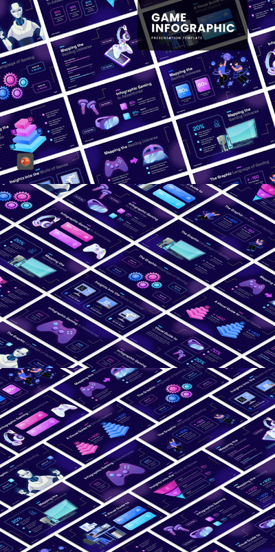 游戏信息图PPT模版 (PPTX)
