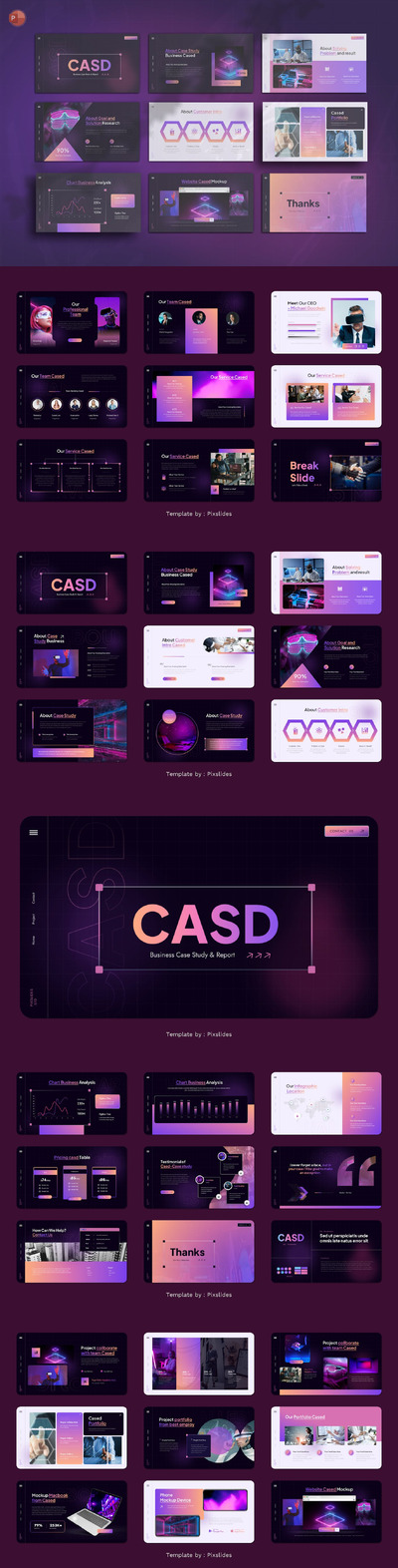 商业案例研究和报告 PPT模版 (PPTX,PPT)