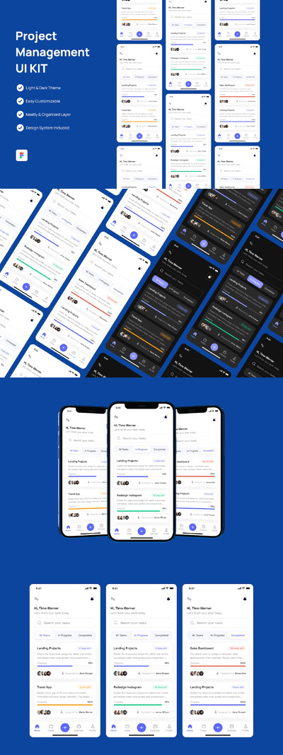 项目管理 - 移动应用App UI Kit (FIG)