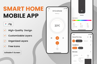 智能家居移动应用App UI Kit (FIG)