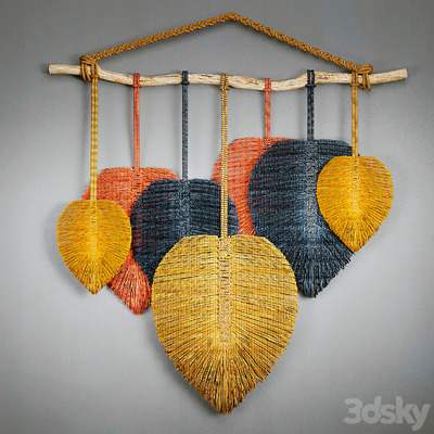 树叶形流苏 墙面装饰品3D模型（OBJ,MAX）