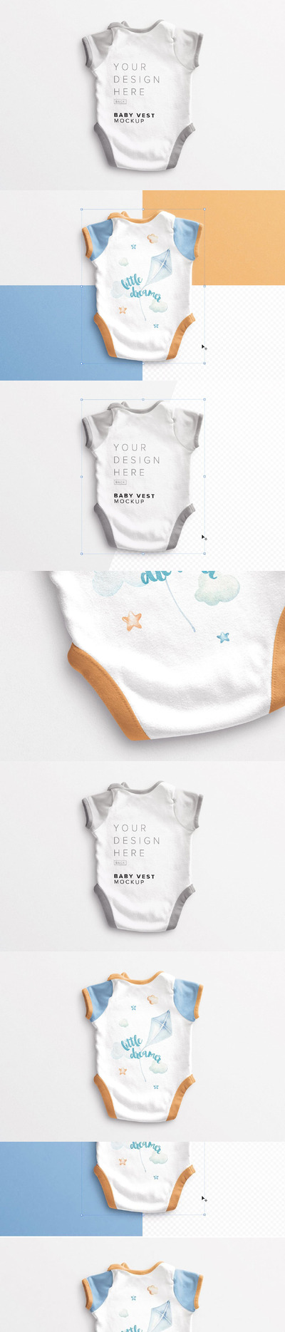 婴儿背心背部样机 (PSD,PDF)