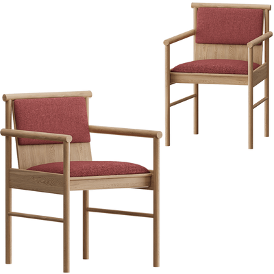 Carel Woodworks Steekla带薄软垫的木质扶手椅3D模型（OBJ,FBX,MAX）