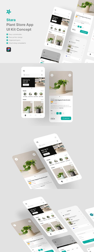 植物商店应用App UI Kit (FIG)