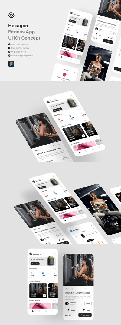 健身应用App UI Kit (FIG)