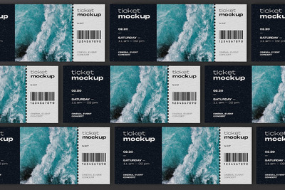 具有可编辑背景的活动门票模型 (PSD)