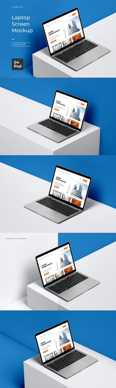 笔记本电脑屏幕样机 (PSD)