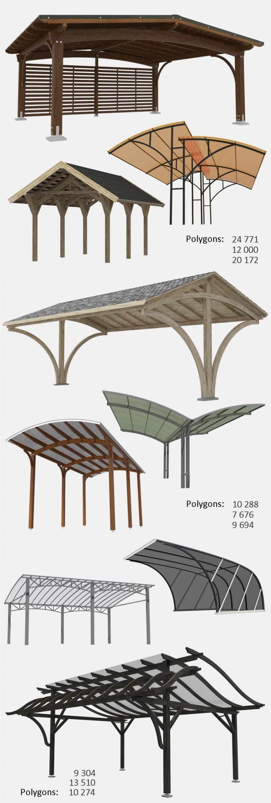 汽车遮篷3D模型（OBJ,MAX）