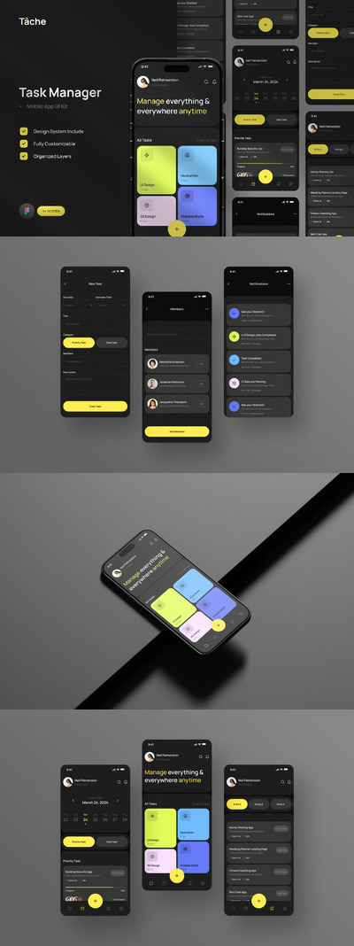 任务管理器应用App Ui Kit (FIG)