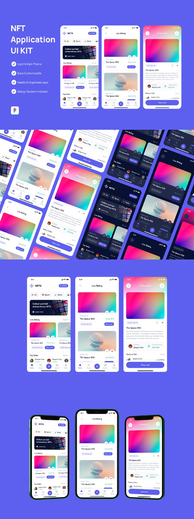 NFT市场-移动应用App Ui Kit (FIG)