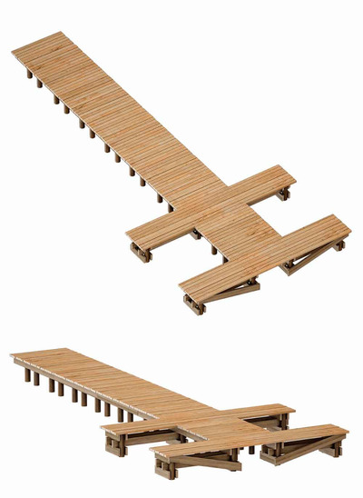 木质栈道 浮桥3D模型（OBJ,FBX,MAX）