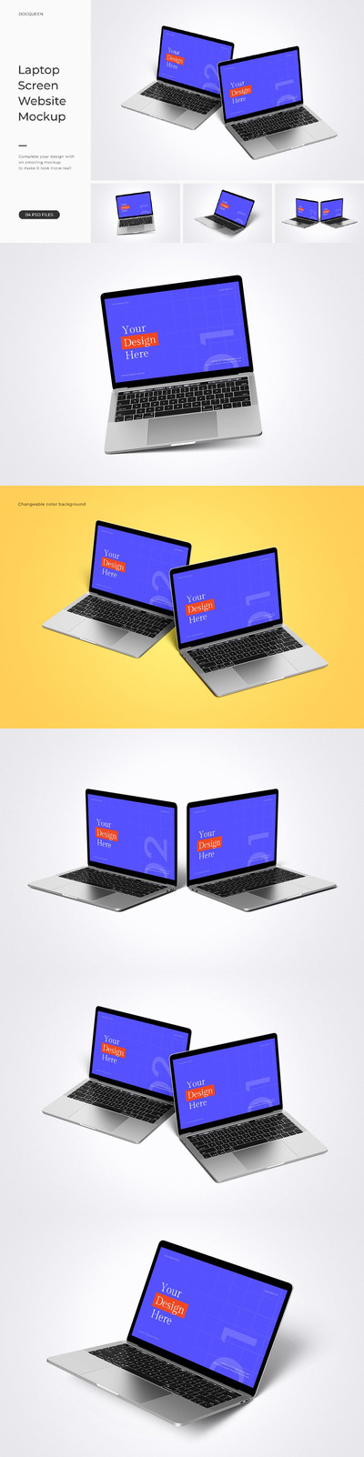 笔记本电脑屏幕样机 (PSD)