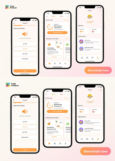 越南语学习应用App UI Kit (FIG)