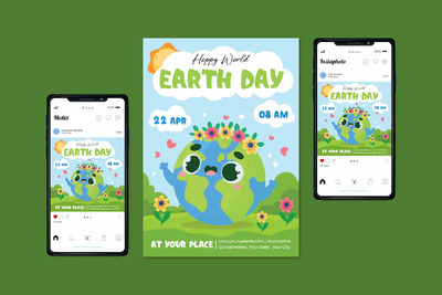 地球日传单海报模板 (AI,EPS)