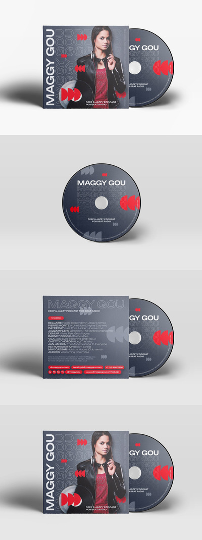 黑胶唱片DJ 混音带/音乐播客 CD 封面艺术作品 (PSD)