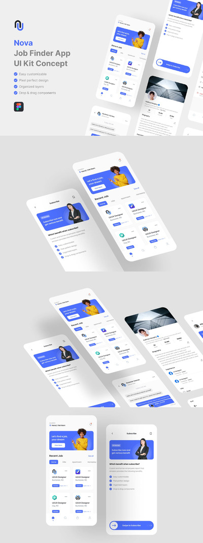 求职应用App UI Kit (FIG)