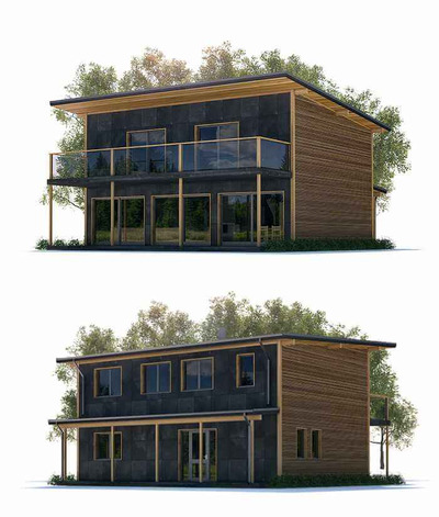 带绿植的双层房屋 住宅 建筑3D模型（OBJ,MAX）