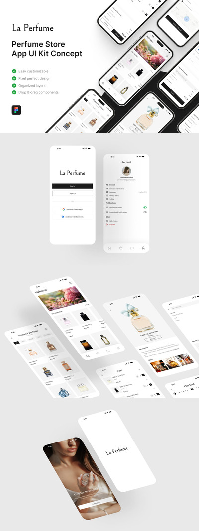 香水店应用 App UI Kit (FIG)