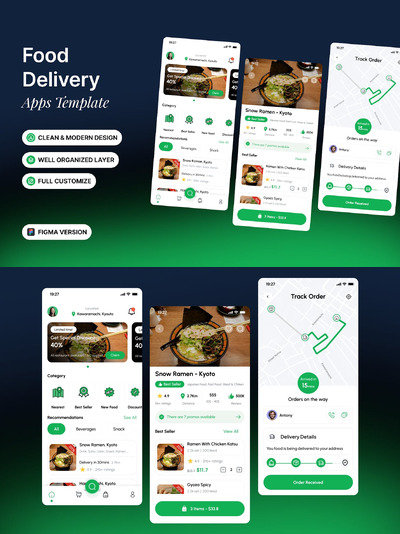 食品配送 - 应用App UI Kit (FIG)