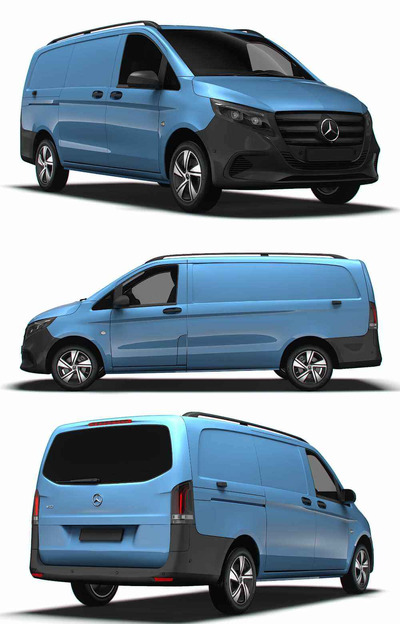 2024款奔驰Mercedes Benz Vito L2大型厢式货车 汽车3D模型（OBJ,FBX,MAX）