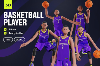 篮球运动员 3D 人物 (PNG,Blend)