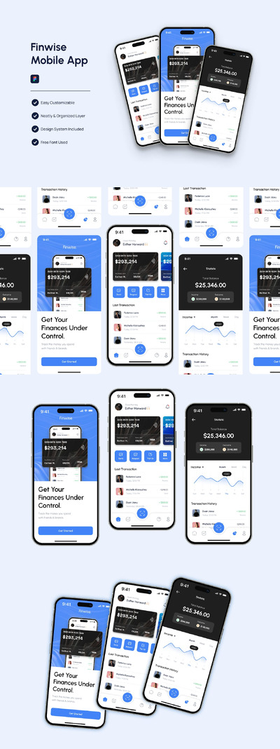 金融移动应用App UI Kit (FIG)
