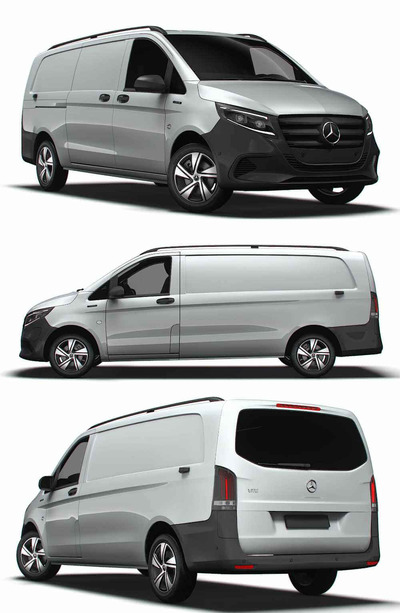 2024款奔驰Mercedes Benz eVito L3厢式货车 汽车3D模型（OBJ,FBX,MAX）