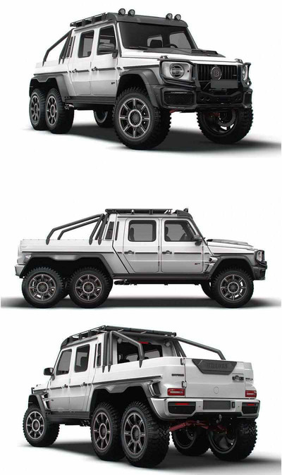 2023款Brabus XLP 800 6×6 Adventure皮卡车 汽车3D模型（OBJ,FBX,MAX,LWO,C4D）