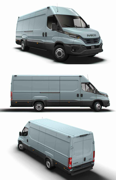 2024款依维柯Iveco eDaily L4H2电动厢式商用车 货车 汽车3D模型（OBJ,FBX,MAX,LWO,C4D）