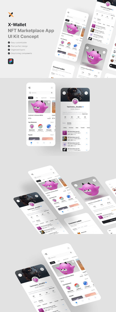 NFT 市场应用 App UI Kit (FIG)