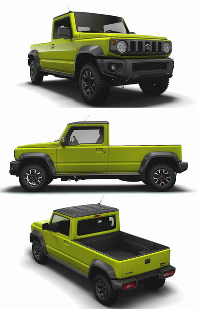 2023款铃木Suzuki Jimny皮卡车 汽车3D模型（OBJ,FBX,MAX,LWO,C4D）