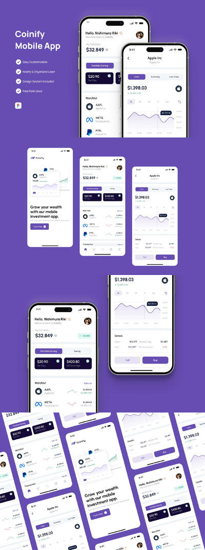 投资移动应用 App UI Kit (FIG)