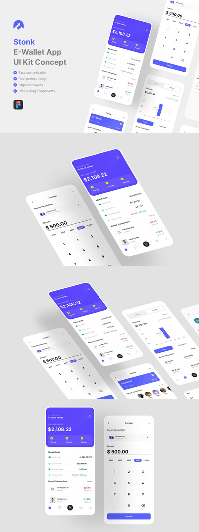 电子钱包应用 App UI Kit (FIG)