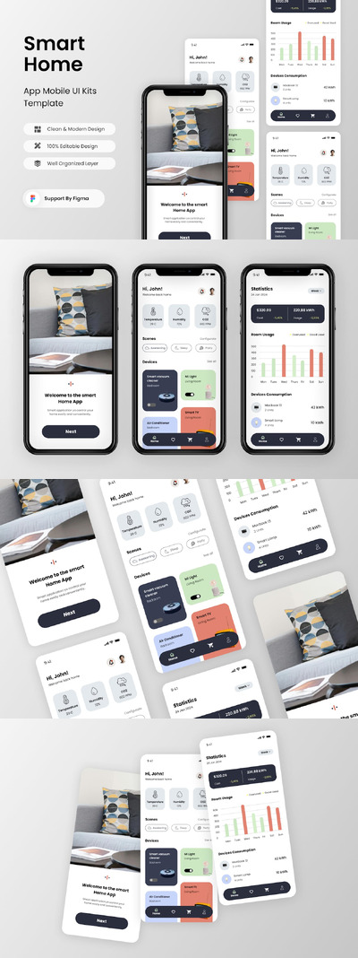 智能家居移动应用 App UI Kit (FIG)