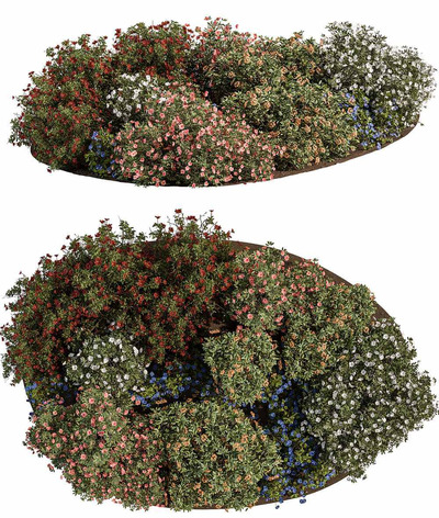 园林花丛 花园景观3D模型（OBJ,MAX）