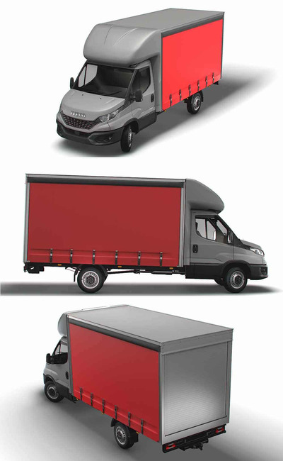 2021依维柯Iveco Daily Luton边开箱车 卡车3D模型（OBJ,FBX,MAX,LWO,C4D）